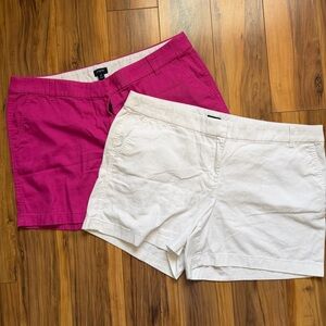 Bundle or 2 J. Crew hot Pink and White Women's shorts